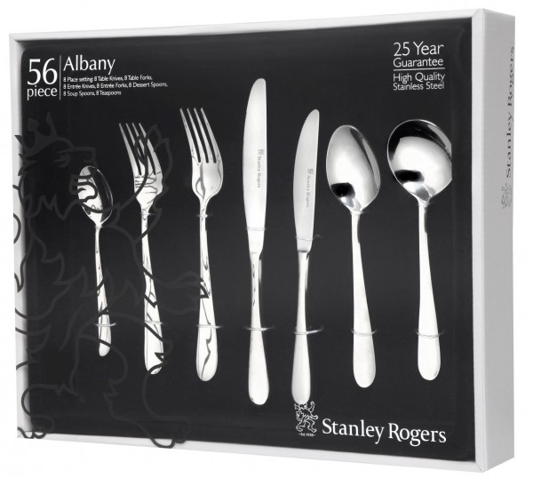 Stanley Rogers Albany Cutlery Set, 56 Piece - Stainless Steel