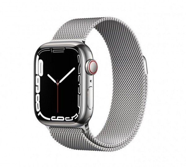 Apple Watch Series 7 45mm GPS + Cellular Stainless Steel Case with Milanese Loop