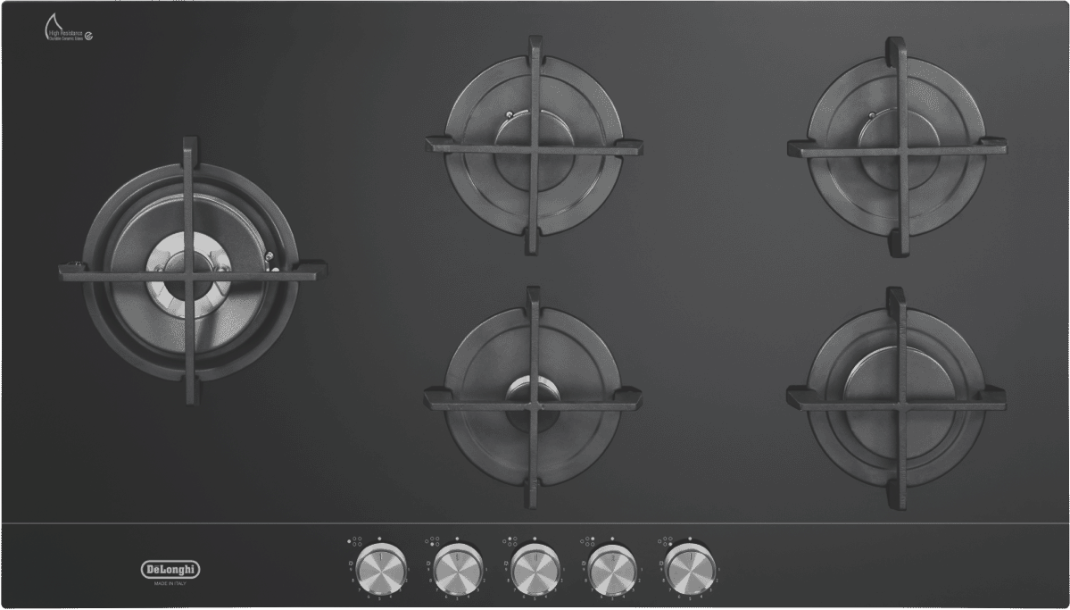 DeLonghi 90cm Gas Cooktop Black Glass Rewards Shop Australia