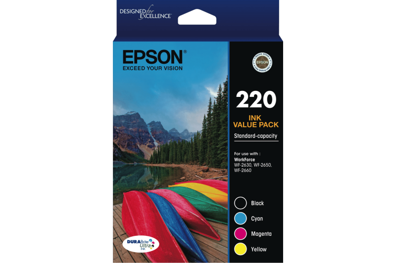 Epson 220 Std Capacity DURABrite Ultra 4 ink Value Pack