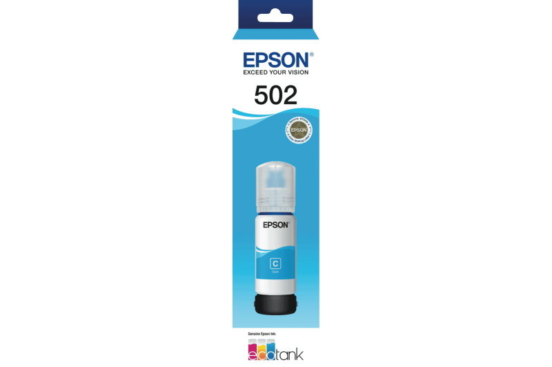 Epson T502 EcoTank Cyan Ink Bottle