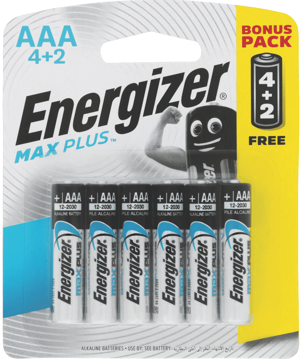 Energizer Max Plus AAA Batteries 4+2 pack Rewards Shop Australia