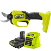 RYOBI 18V ONE+ 2.0AH HP™ BRUSHLESS PRUNING SECATEURS KIT + Compact Fan + Compact Light